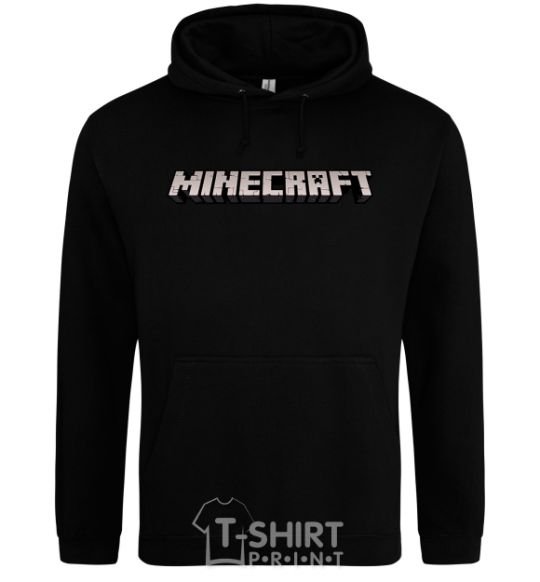 Men`s hoodie Minecraft logo 3d black фото