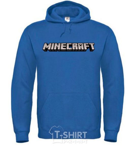 Мужская толстовка (худи) Minecraft logo 3d Сине-зеленый фото