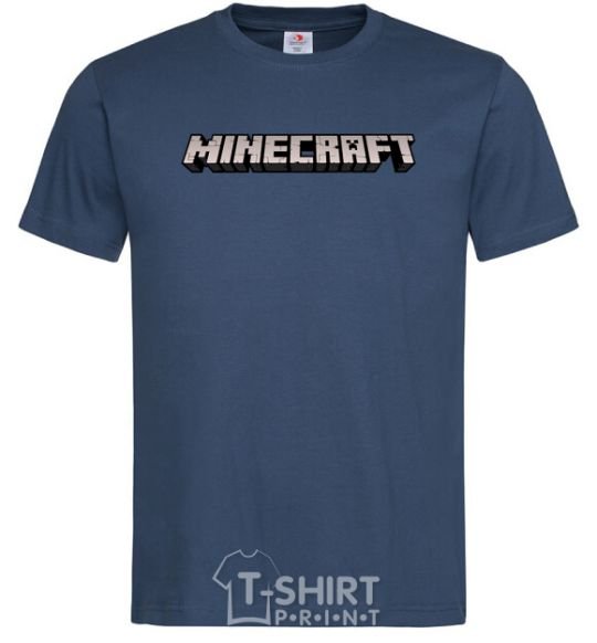 Men's T-Shirt Minecraft logo 3d navy-blue фото