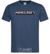 Men's T-Shirt Minecraft logo 3d navy-blue фото