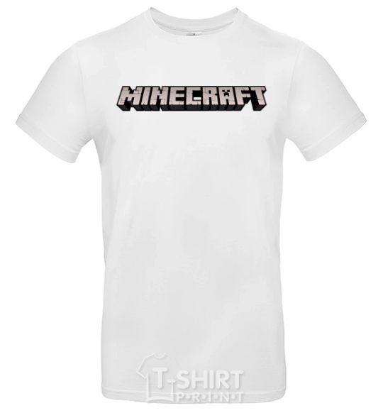 Men's T-Shirt Minecraft logo 3d White фото