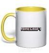 Mug with a colored handle Minecraft logo 3d yellow фото