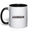 Mug with a colored handle Minecraft logo 3d black фото