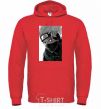 Men`s hoodie Naruto Kakashi b&w bright-red фото