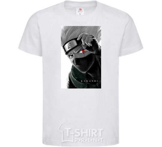 Kids T-shirt Naruto Kakashi b&w White фото