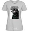 Women's T-shirt Naruto Kakashi b&w grey фото