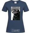 Women's T-shirt Naruto Kakashi b&w navy-blue фото