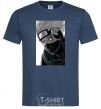 Men's T-Shirt Naruto Kakashi b&w navy-blue фото