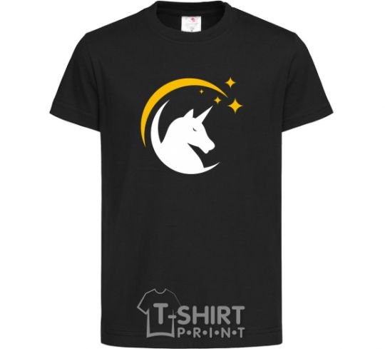 Детская футболка Unicorn moon Черный фото