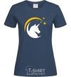 Women's T-shirt Unicorn moon navy-blue фото