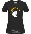 Women's T-shirt Unicorn moon black фото
