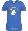 Women's T-shirt Unicorn moon royal-blue фото