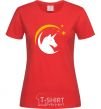 Women's T-shirt Unicorn moon red фото