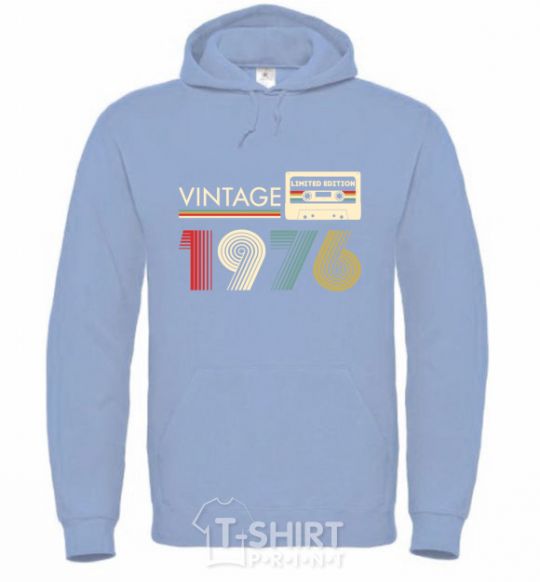 Men`s hoodie Vintage limited edition sky-blue фото