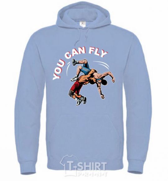 Men`s hoodie You can fly sky-blue фото
