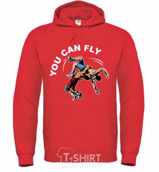Men`s hoodie You can fly bright-red фото