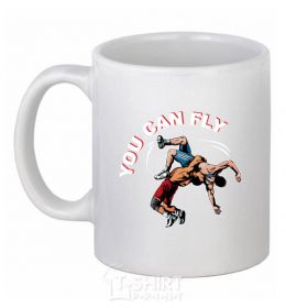 Чашка керамическая You can fly Белый фото