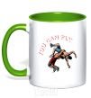 Mug with a colored handle You can fly kelly-green фото