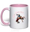 Mug with a colored handle You can fly light-pink фото