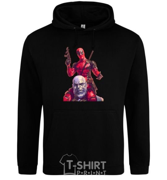 Men`s hoodie Deadpool and Thanos black фото