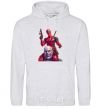 Men`s hoodie Deadpool and Thanos sport-grey фото