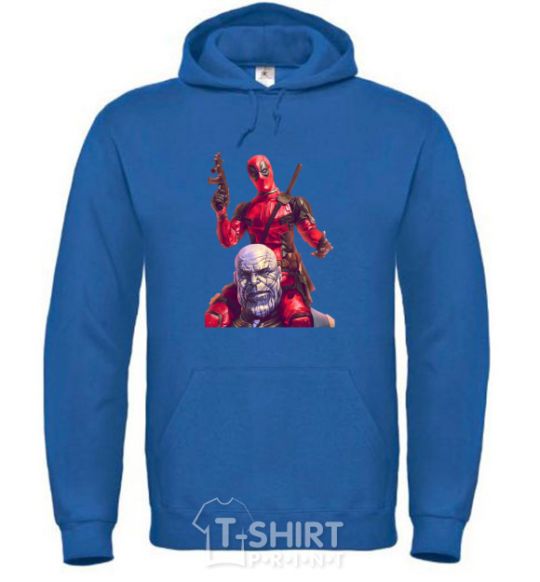 Men`s hoodie Deadpool and Thanos royal фото