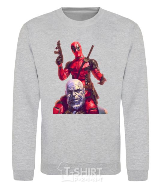 Sweatshirt Deadpool and Thanos sport-grey фото