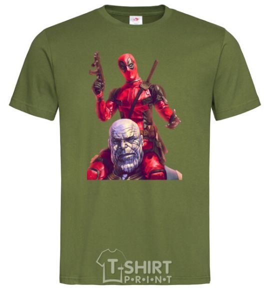 Men's T-Shirt Deadpool and Thanos millennial-khaki фото