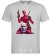 Men's T-Shirt Deadpool and Thanos grey фото