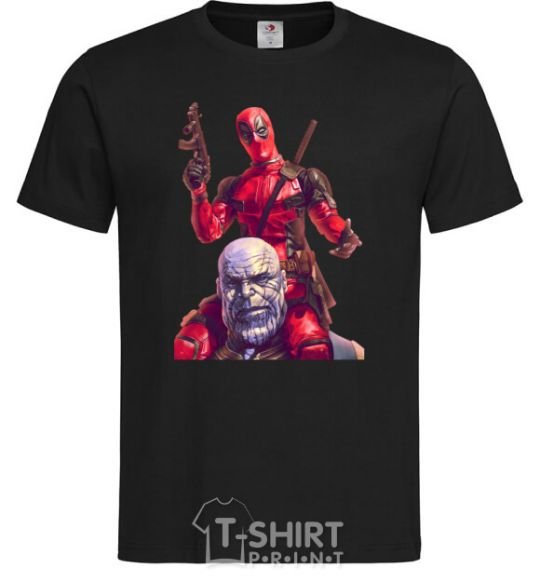 Men's T-Shirt Deadpool and Thanos black фото