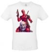 Men's T-Shirt Deadpool and Thanos White фото