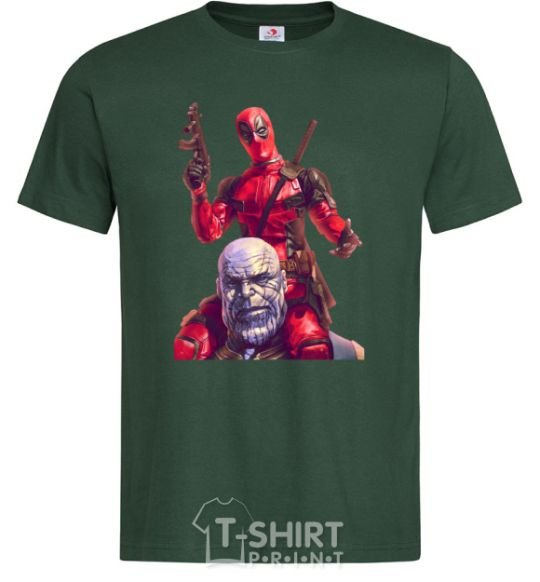 Men's T-Shirt Deadpool and Thanos bottle-green фото