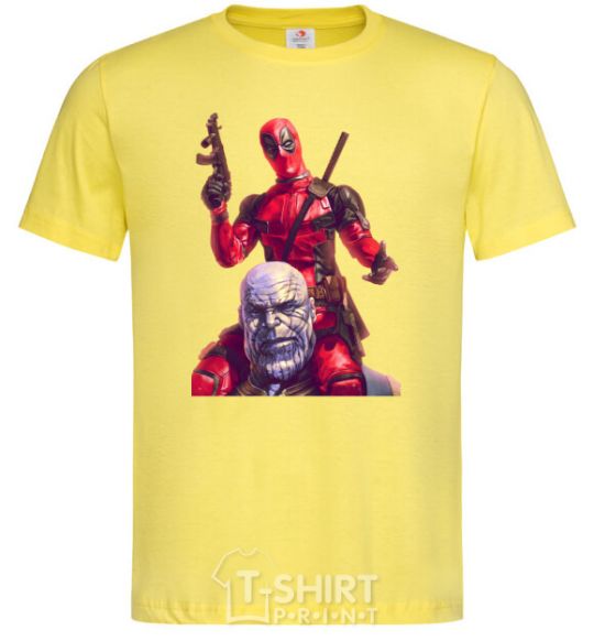 Men's T-Shirt Deadpool and Thanos cornsilk фото