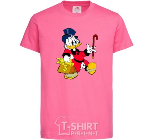 Детская футболка Скрудж с деньгами Ярко-розовый фото