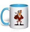 Mug with a colored handle Zigzag sky-blue фото