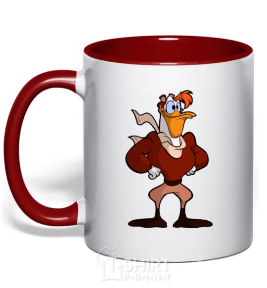 Mug with a colored handle Zigzag red фото