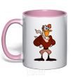 Mug with a colored handle Zigzag light-pink фото