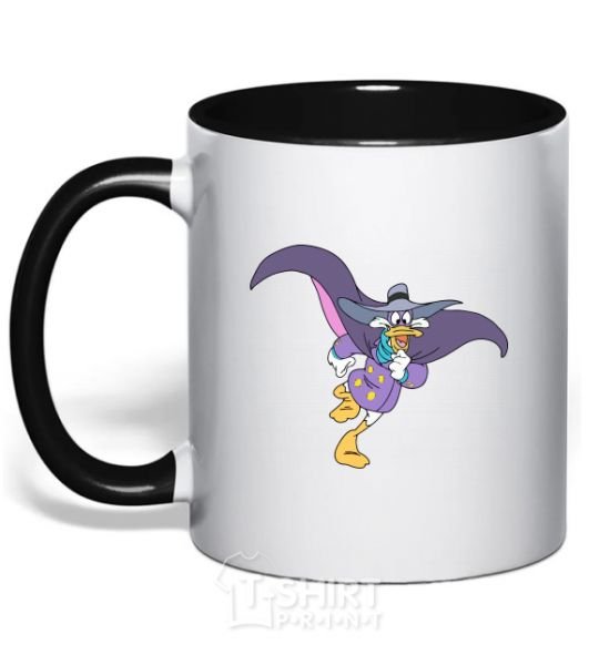 Mug with a colored handle Black cloak black фото