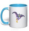 Mug with a colored handle Black cloak sky-blue фото