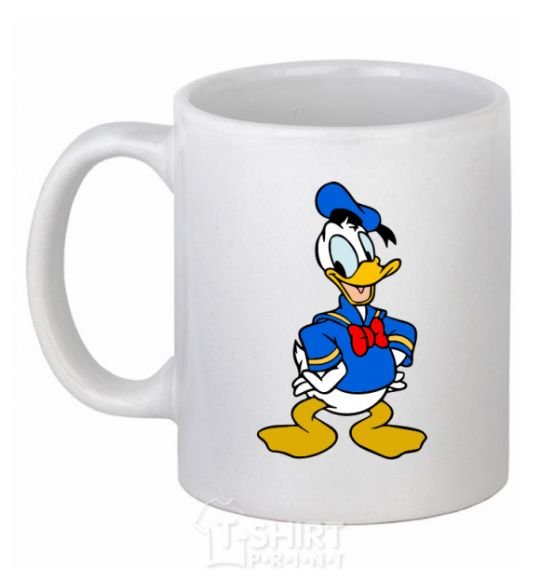 Ceramic mug Donald Duck White фото