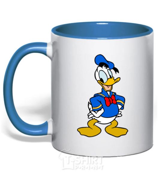 Mug with a colored handle Donald Duck royal-blue фото