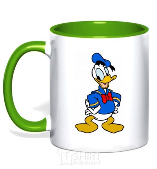 Mug with a colored handle Donald Duck kelly-green фото