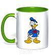 Mug with a colored handle Donald Duck kelly-green фото