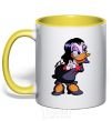 Mug with a colored handle Magica yellow фото