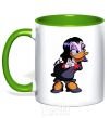 Mug with a colored handle Magica kelly-green фото