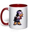 Mug with a colored handle Magica red фото