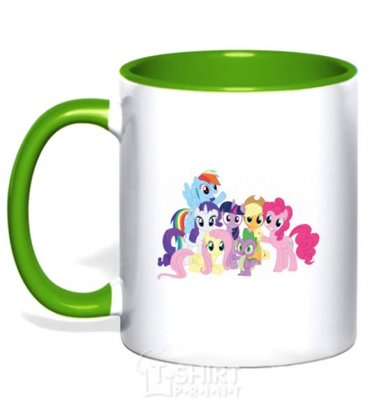 Mug with a colored handle Friendship is a miracle kelly-green фото