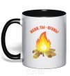 Mug with a colored handle Gianni, you're on fire black фото