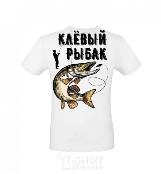 Men's T-Shirt Cool fisherman White фото