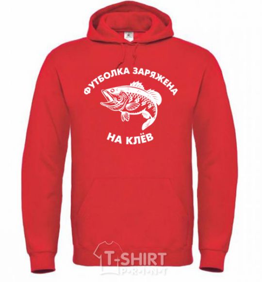 Men`s hoodie T-shirt's loaded with nibbles bright-red фото